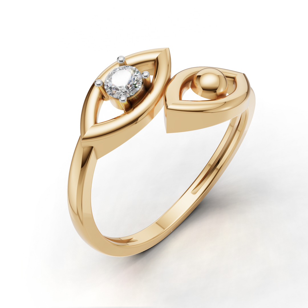 Evil Eye Ring - 18Kt Gold vermeil