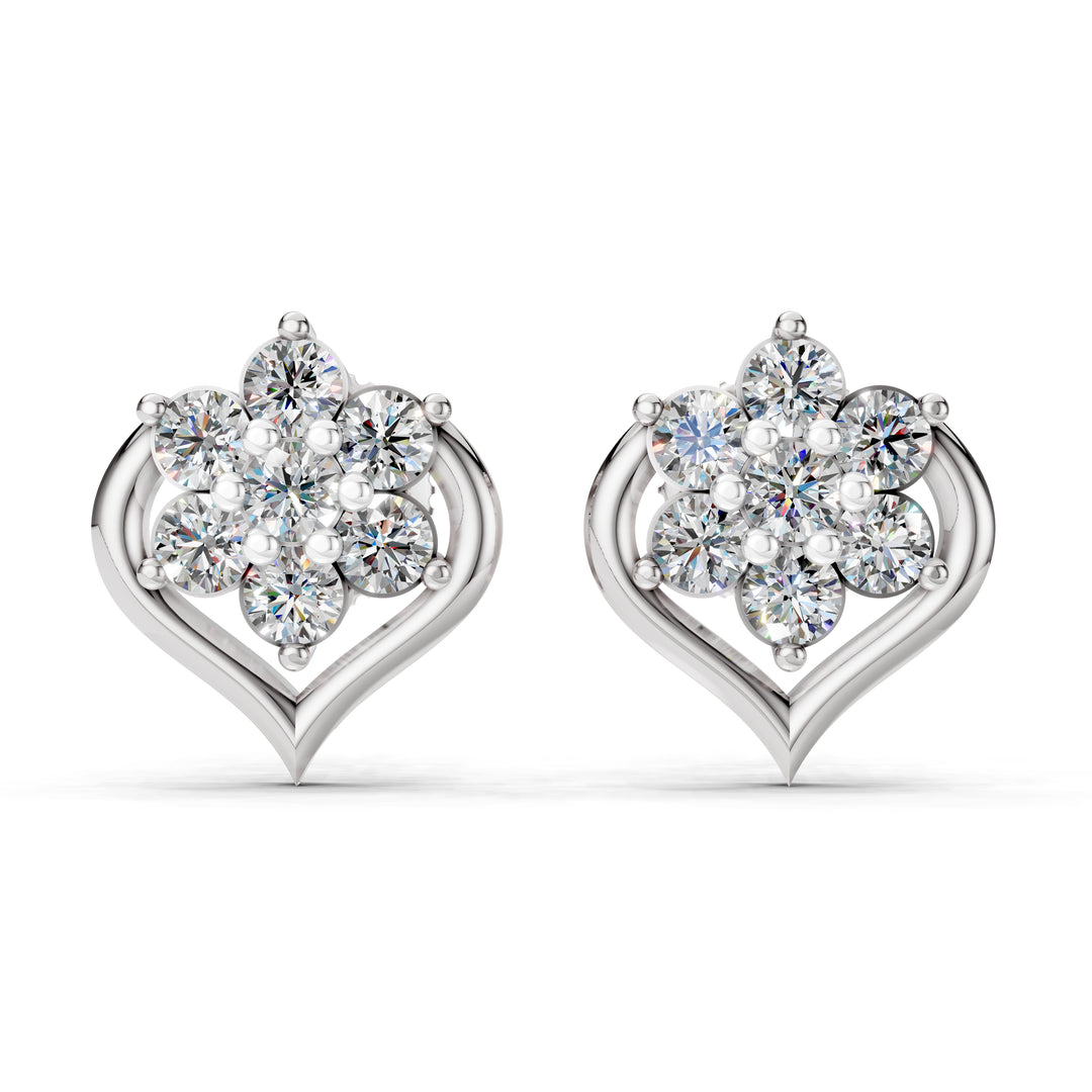 Blossam Heart Diamond Earrings