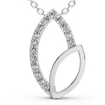 Load image into Gallery viewer, Lustra Dual Leaf Diamond Pendant-With chain
