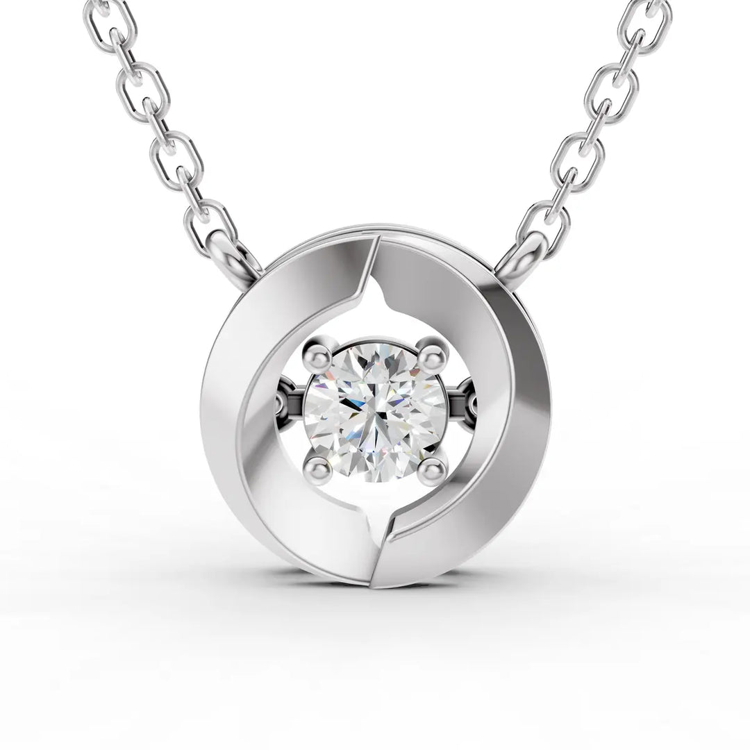 Starlit Orbit Solitaire Charm-With chain