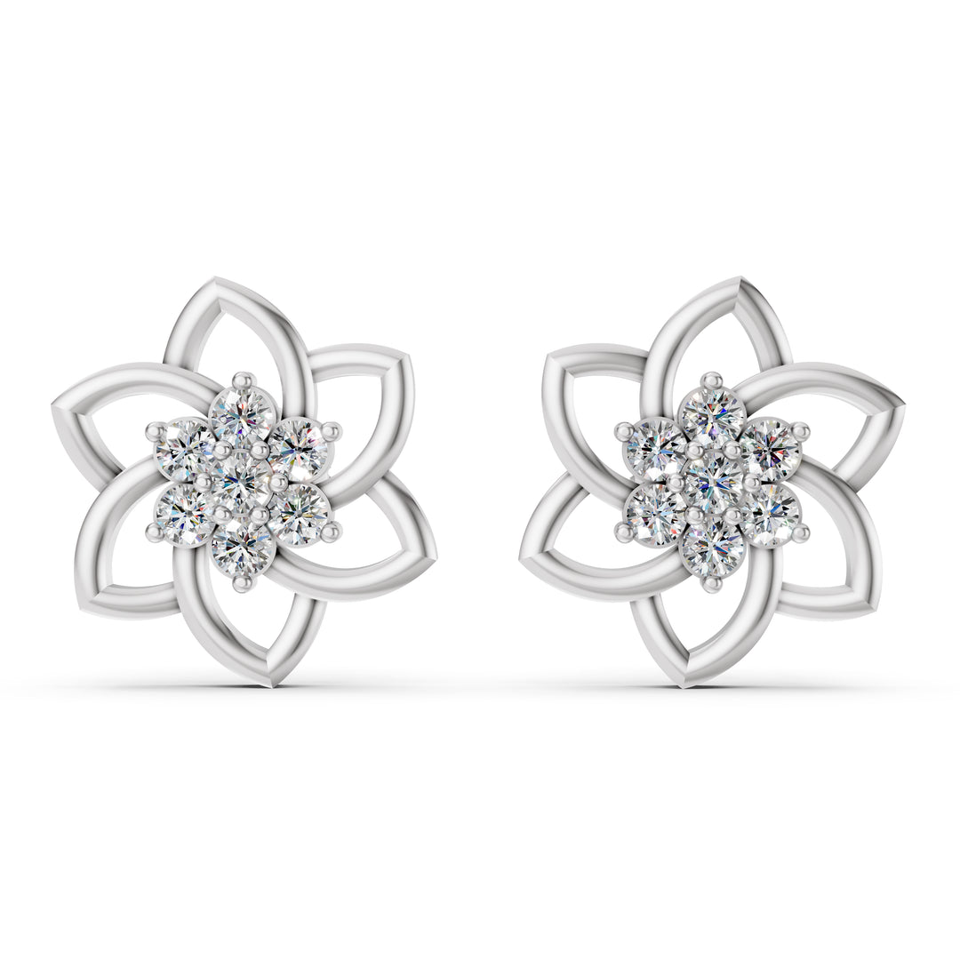 Aarvi Floral Diamond Studs
