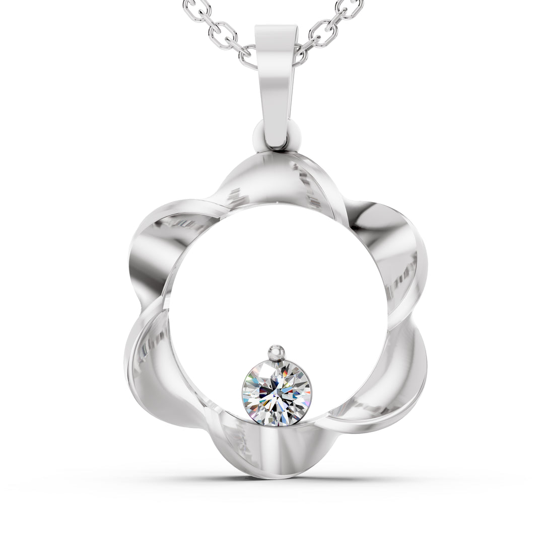Eternal Bloom with a Whispering Diamond-With chain