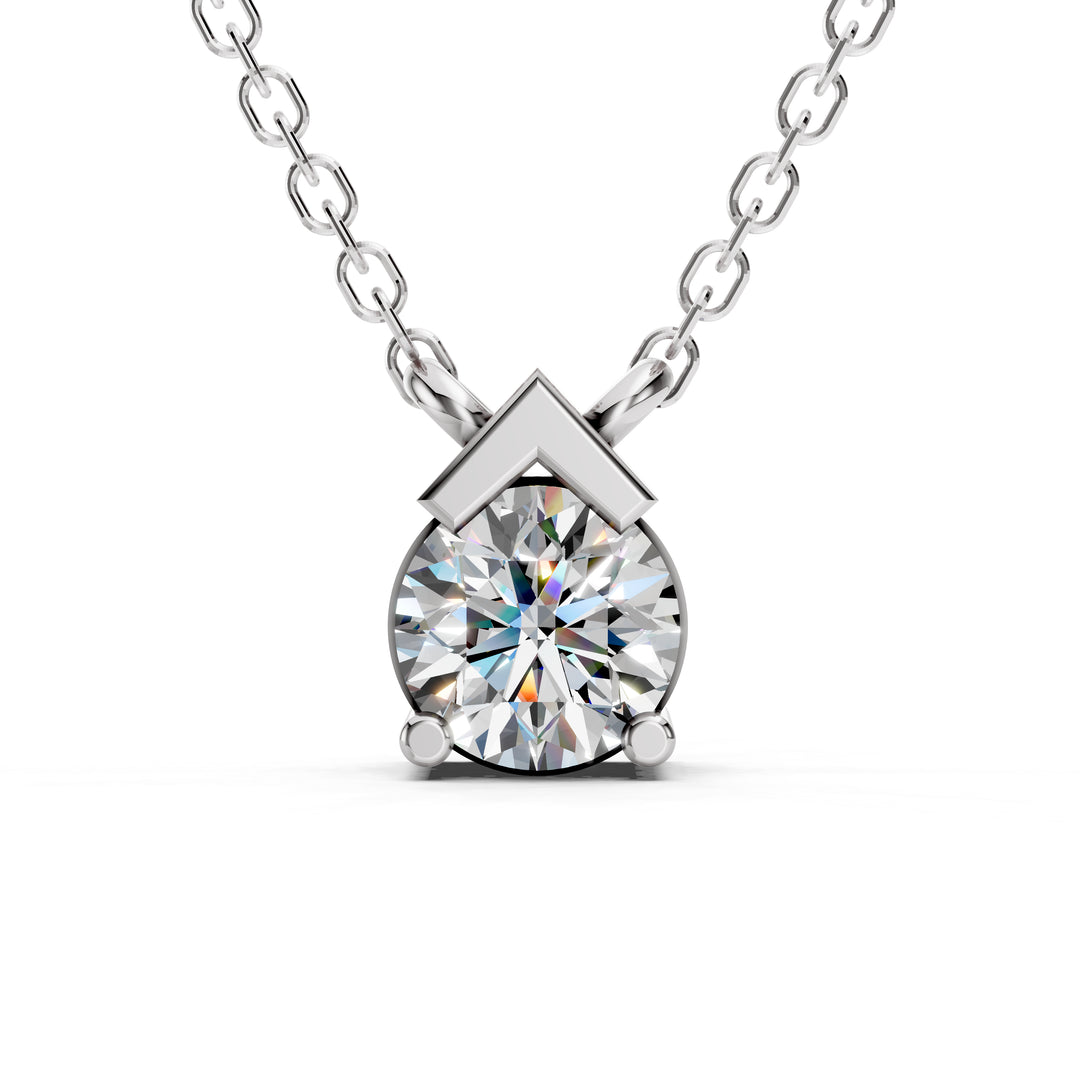 Luna Point Solitaire Pendant-With chain