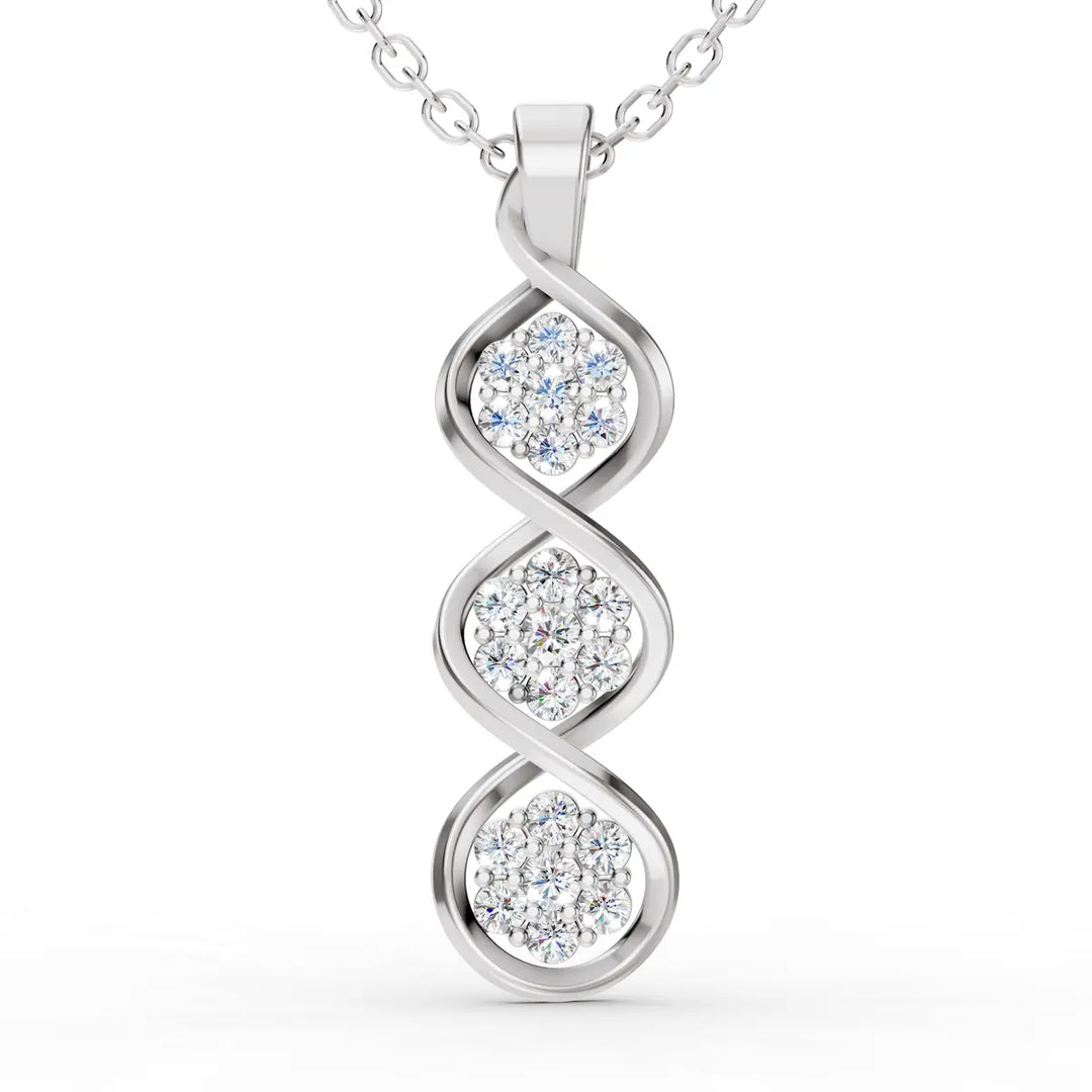 Trinity of Sparkles in a Gentle Wave-With chain