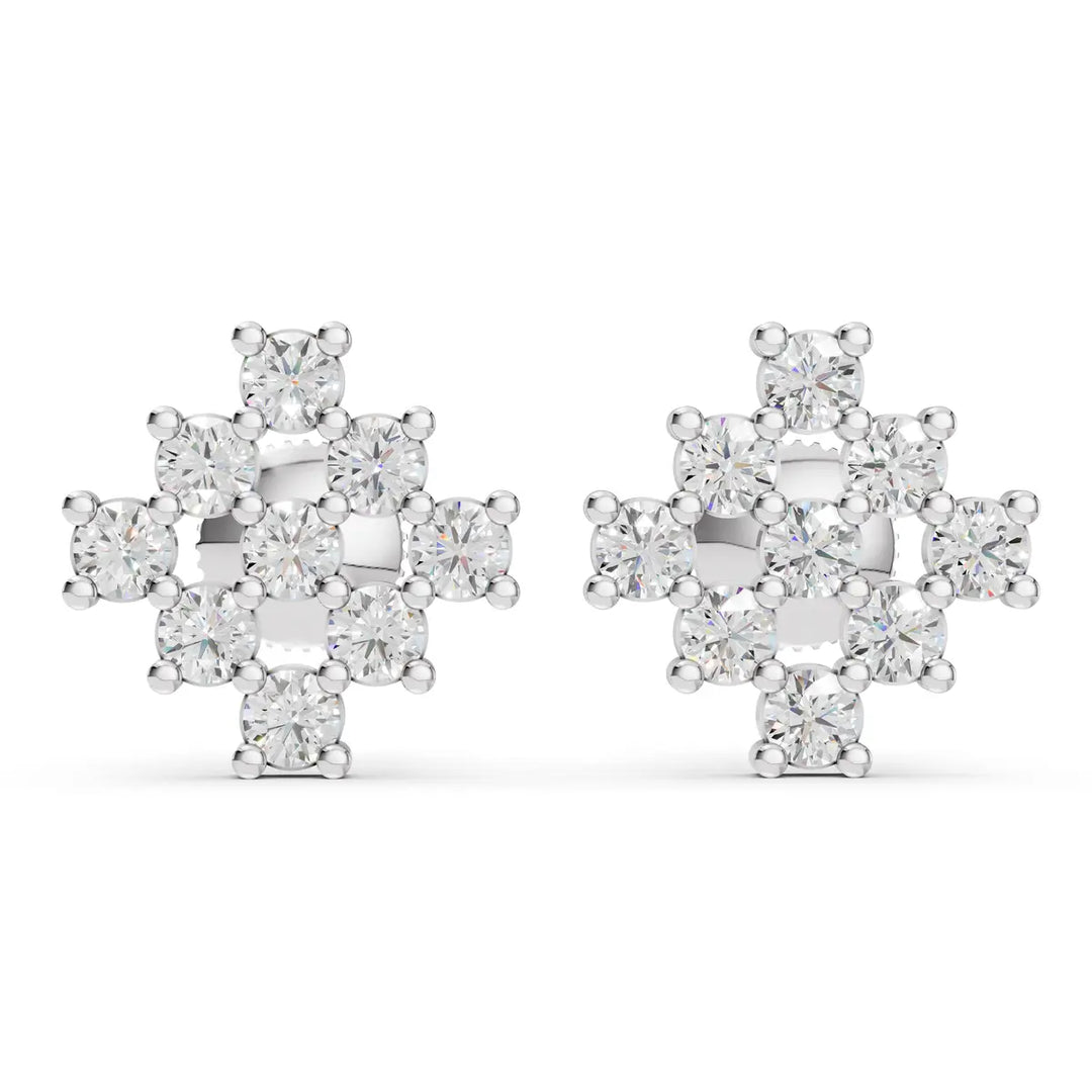 Cluster Spark Diamond Stud Earrings