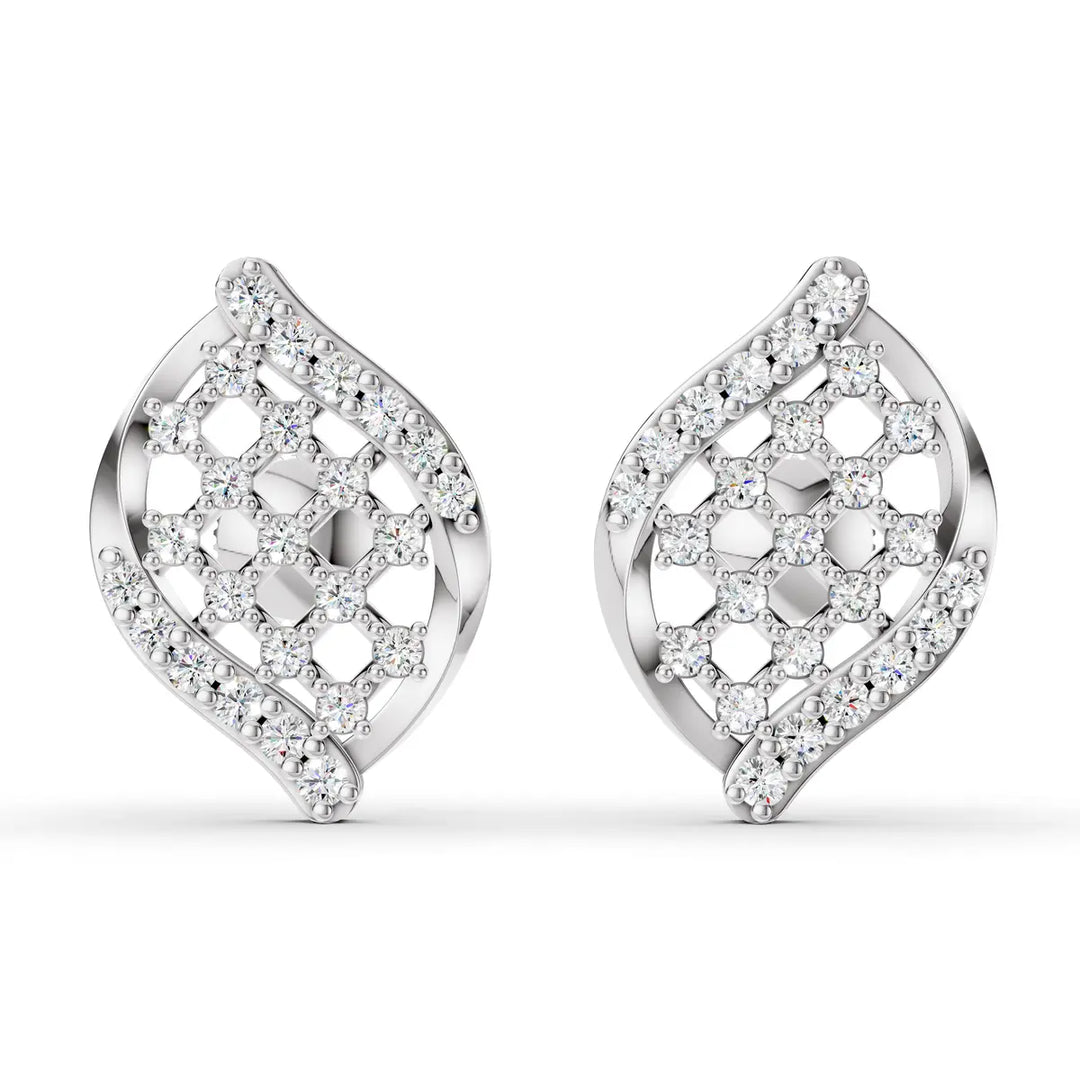 Lattice Elegance Diamond Earrings