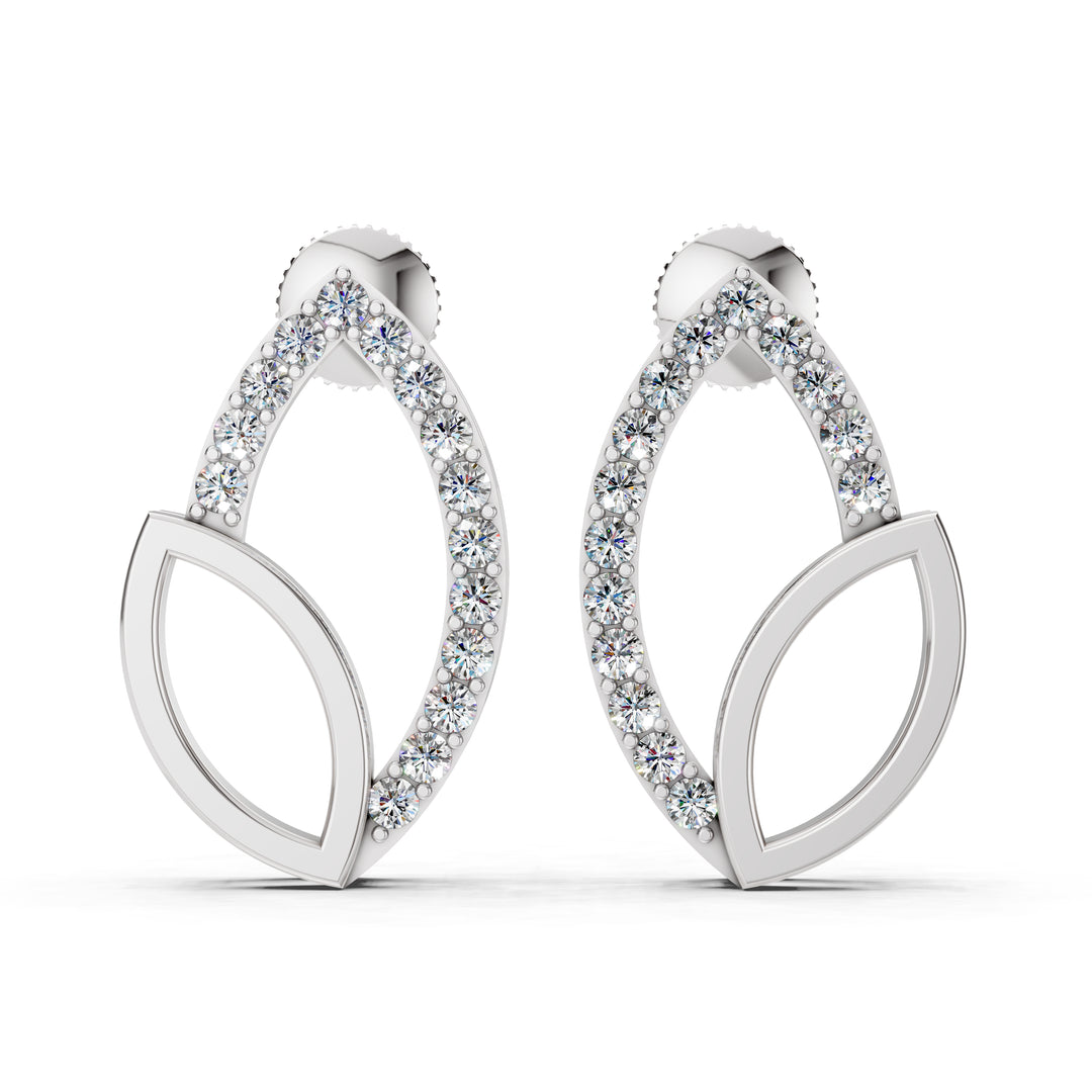 Lustra Dual Leaf Diamond Studs