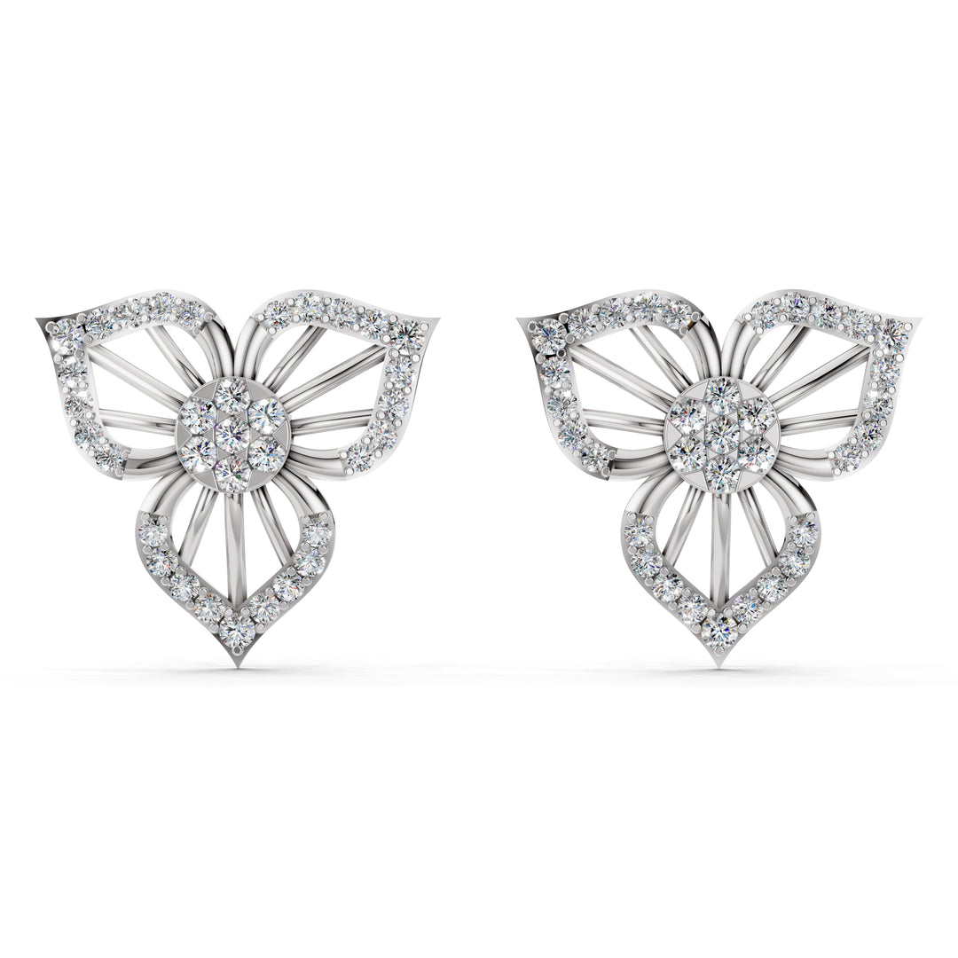 Floral Radiance Diamond Stud Earrings