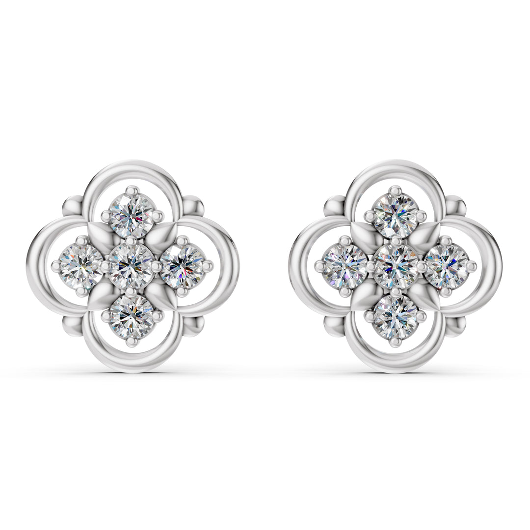 Aurelia Clover Diamond Studs