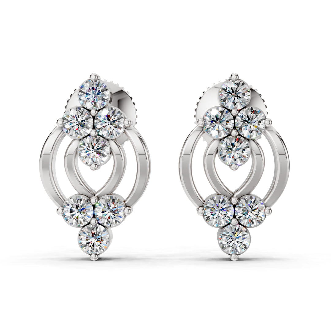 Graceful Twin Hook Diamond Earrings