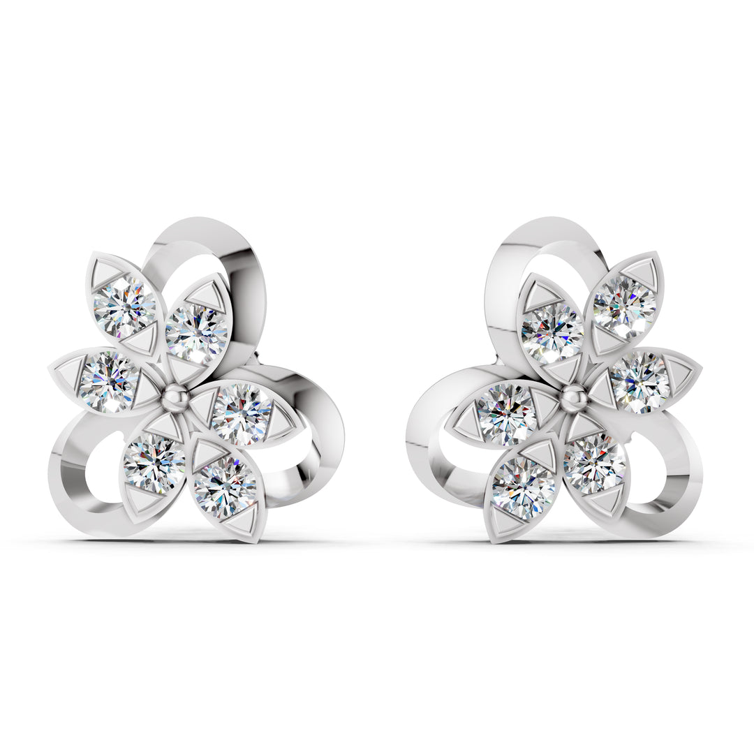 Blossam Petal Diamond Earrings