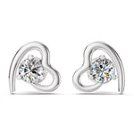 Load image into Gallery viewer, Serenita Heart Diamond Studs
