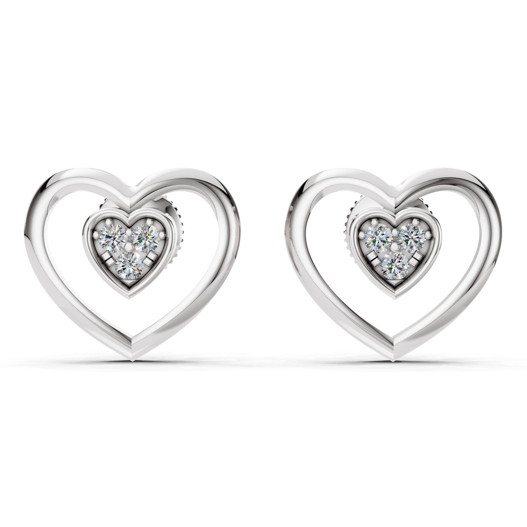 Sweetheart Diamond Stud Earrings