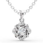Load image into Gallery viewer, Fleur Halo Diamond Pendant-With chain
