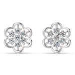 Load image into Gallery viewer, Rose Petal Diamond Bloom Earrings
