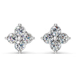 Load image into Gallery viewer, Classic Four Petal Diamond Earrings
