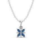 Load image into Gallery viewer, Midnight Bloom Sapphire Pendant-With chain