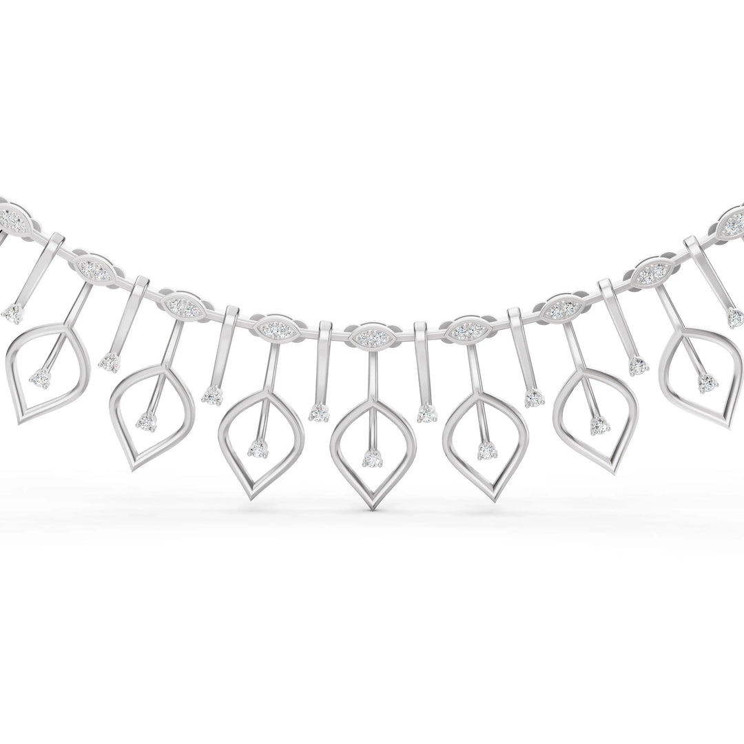 The Elara Leaf Cascade Necklace