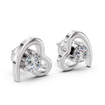 Load image into Gallery viewer, Serenita Heart Diamond Studs
