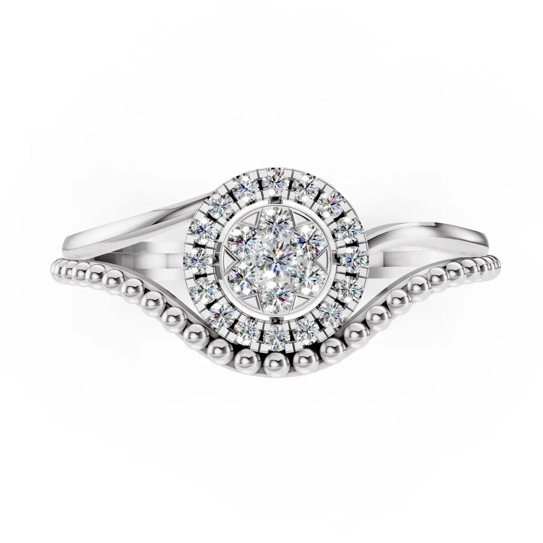 Baded Halo Ring