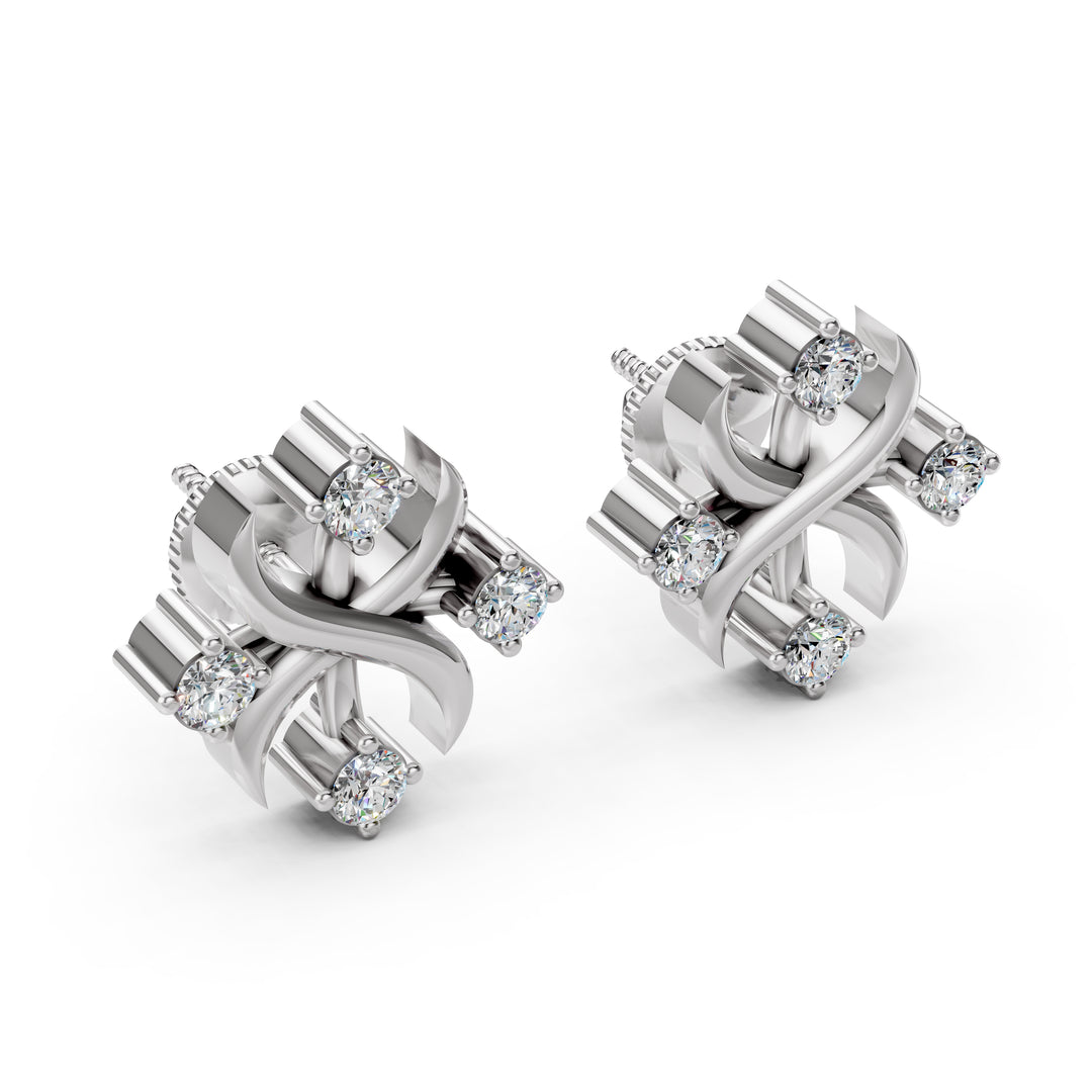Area Cross Diamond Studs