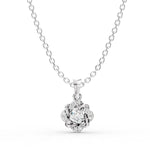 Load image into Gallery viewer, Fleur Halo Diamond Pendant-With chain
