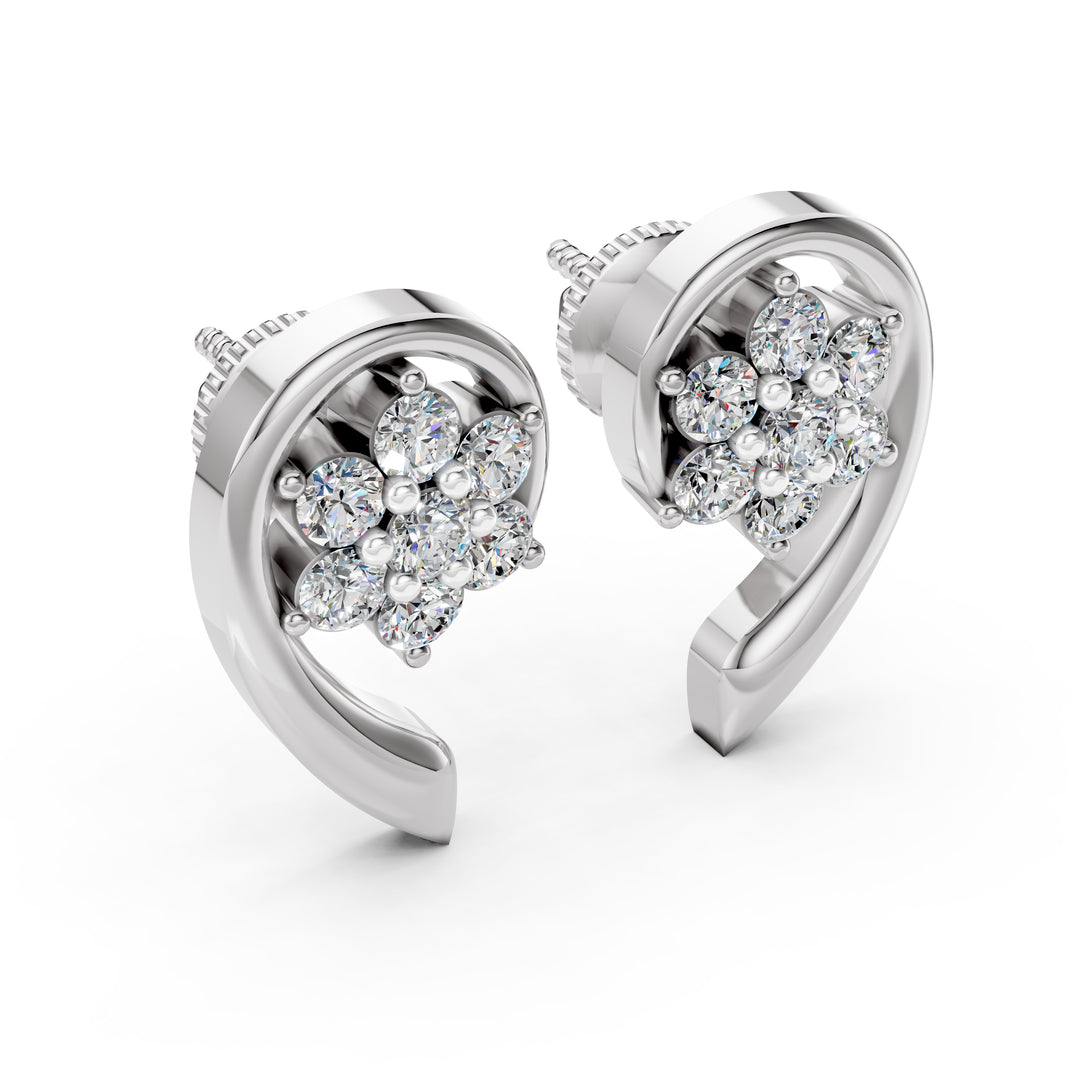 Petal Curl Diamond Earrings
