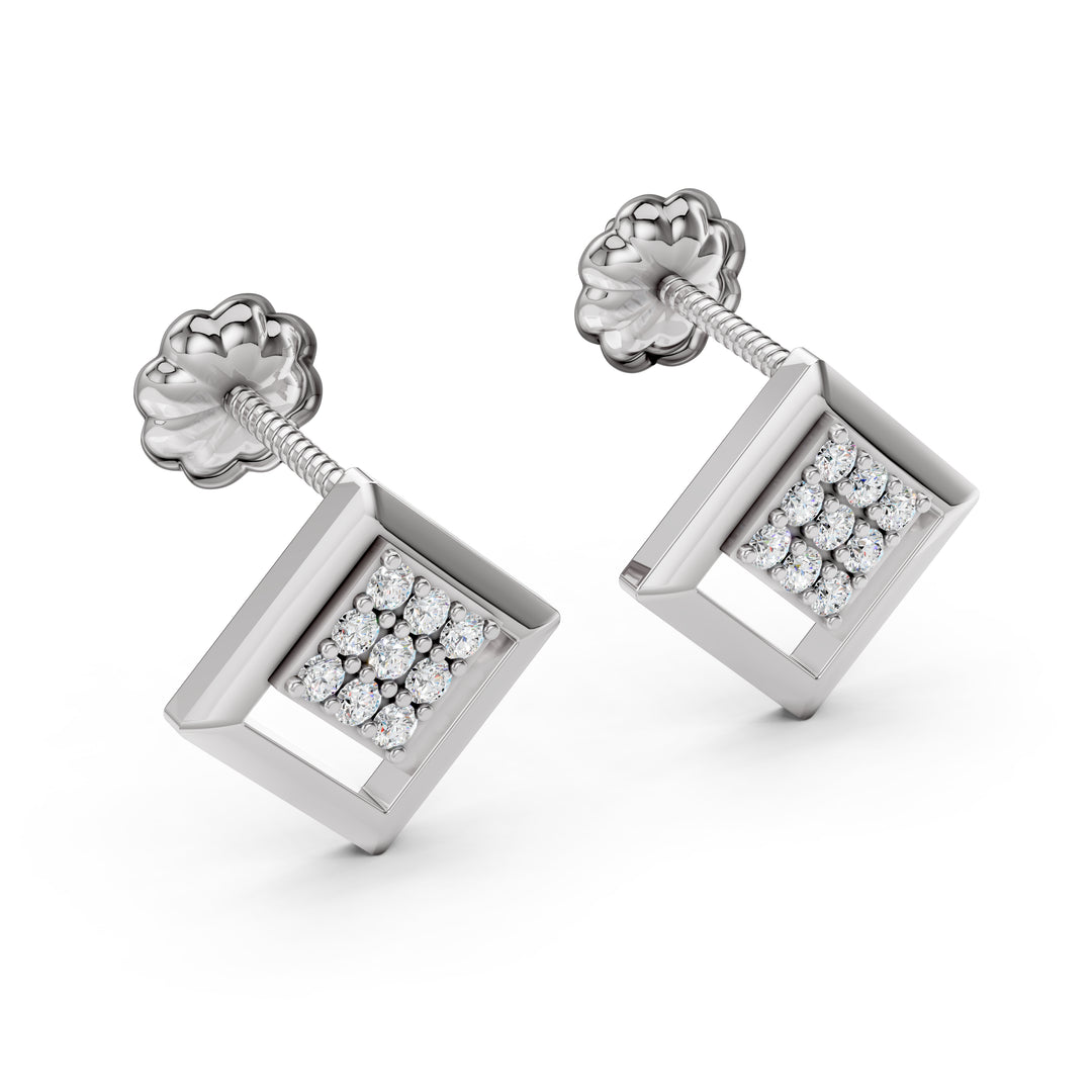 Aurora Square Diamond Studs