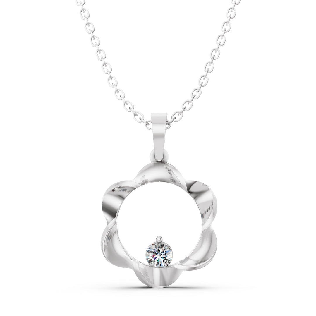 Eternal Bloom with a Whispering Diamond-With chain