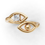 Load image into Gallery viewer, Evil Eye Ring - 18Kt Gold vermeil
