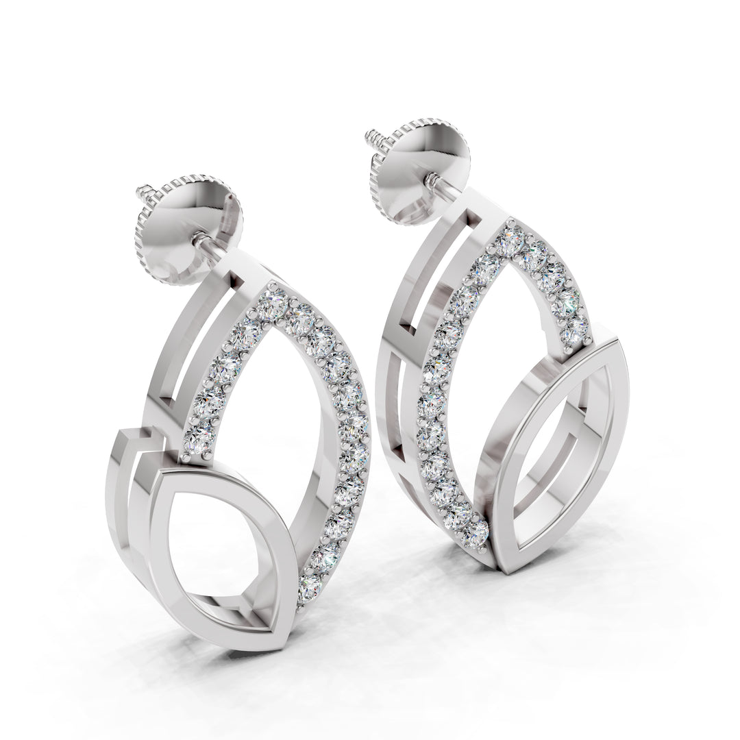 Lustra Dual Leaf Diamond Studs