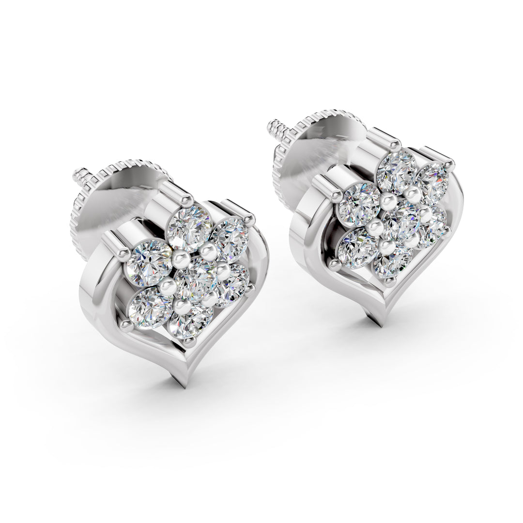 Blossam Heart Diamond Earrings