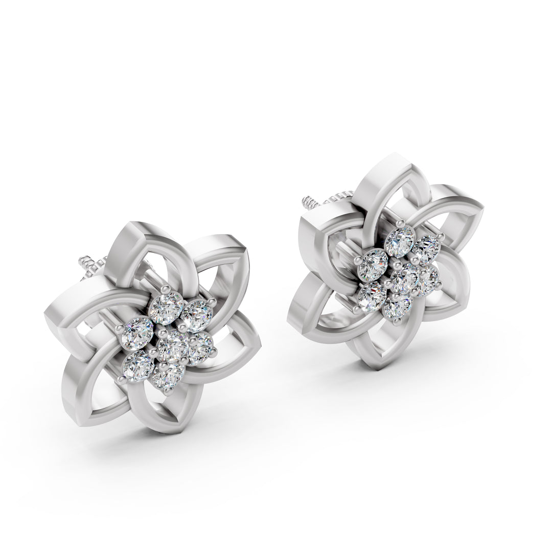Aarvi Floral Diamond Studs