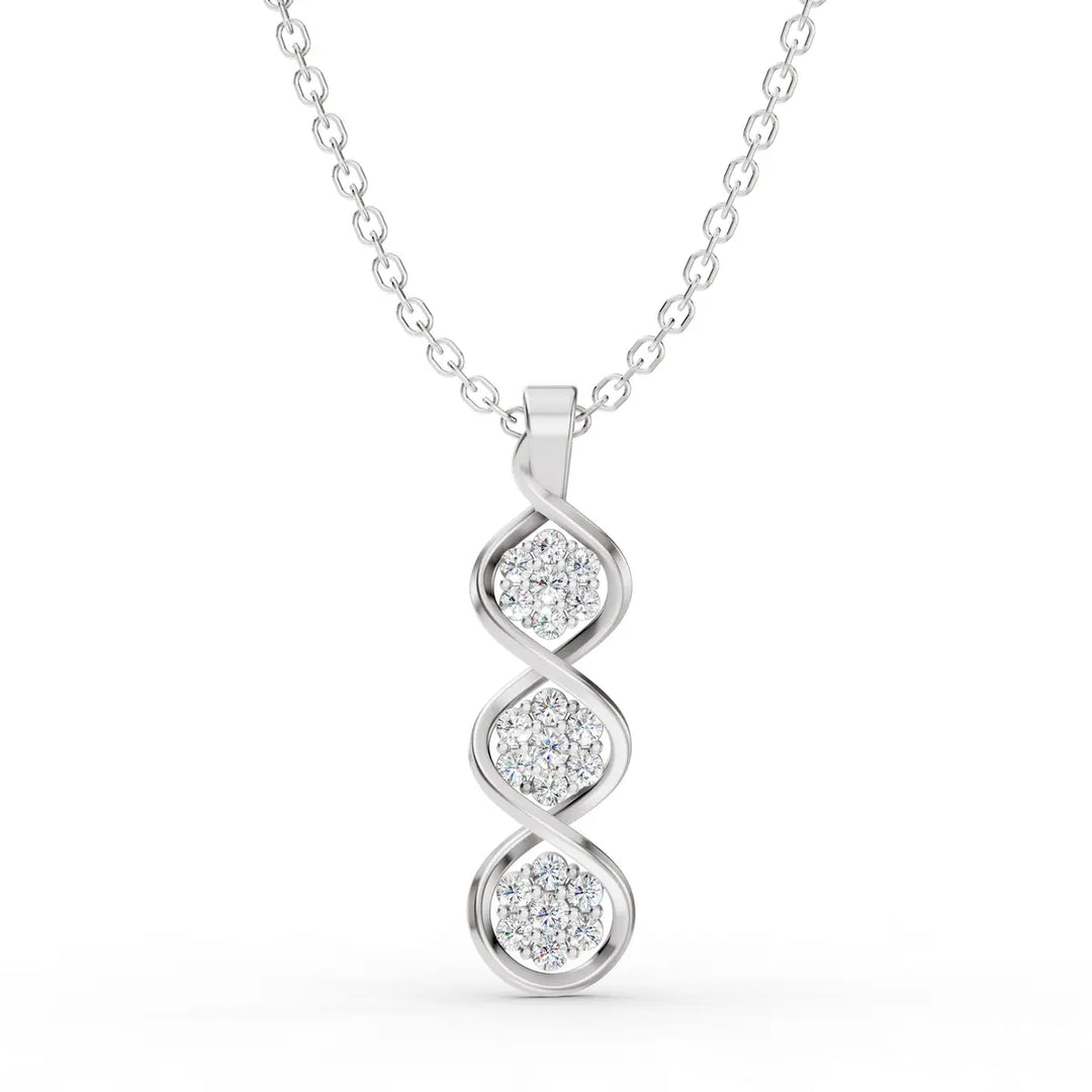 Trinity of Sparkles in a Gentle Wave-With chain