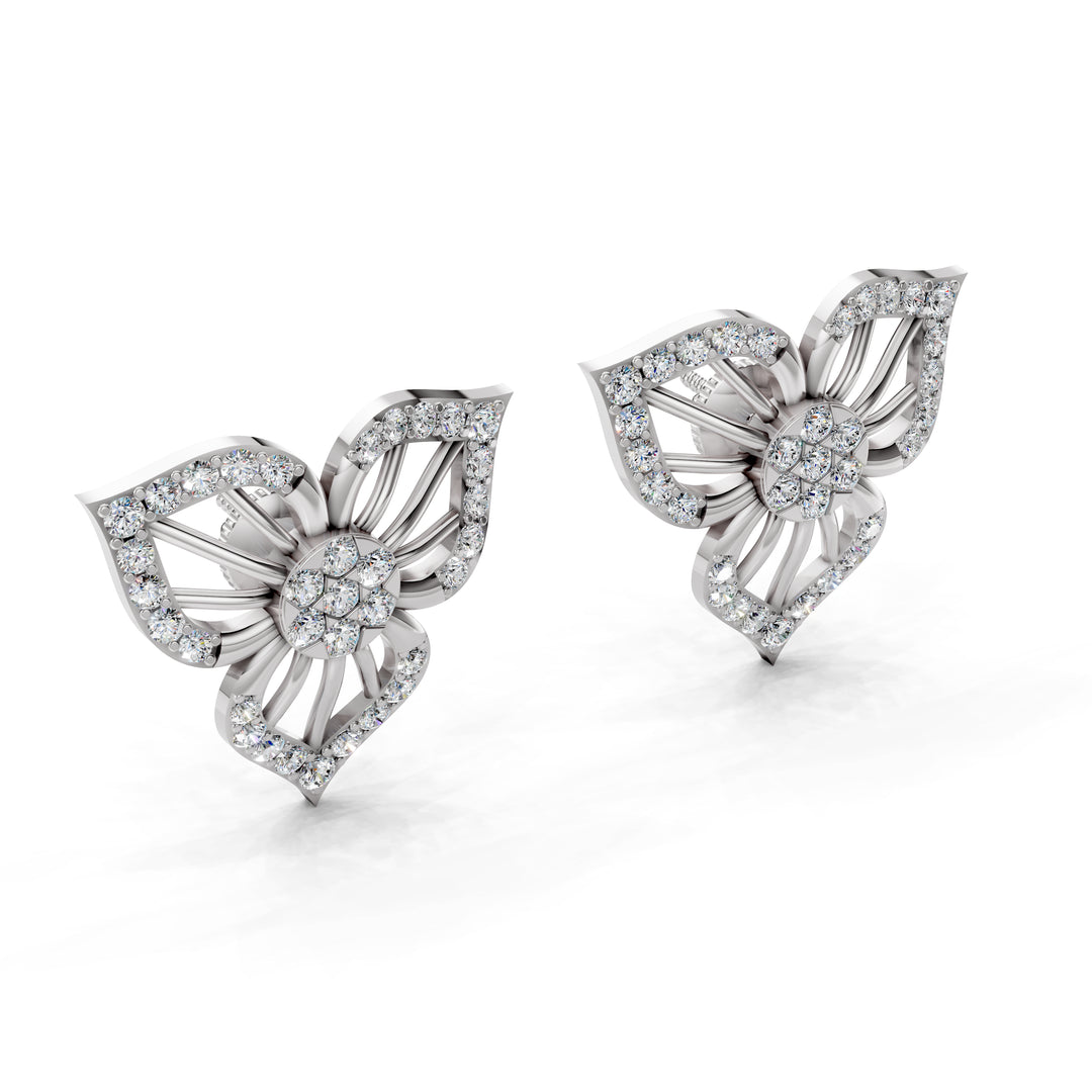 Floral Radiance Diamond Stud Earrings