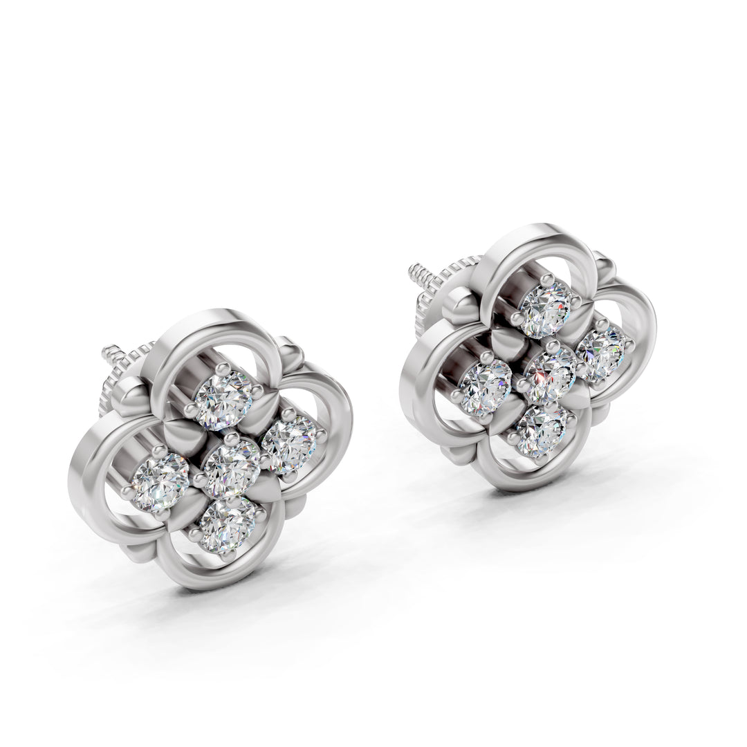 Aurelia Clover Diamond Studs