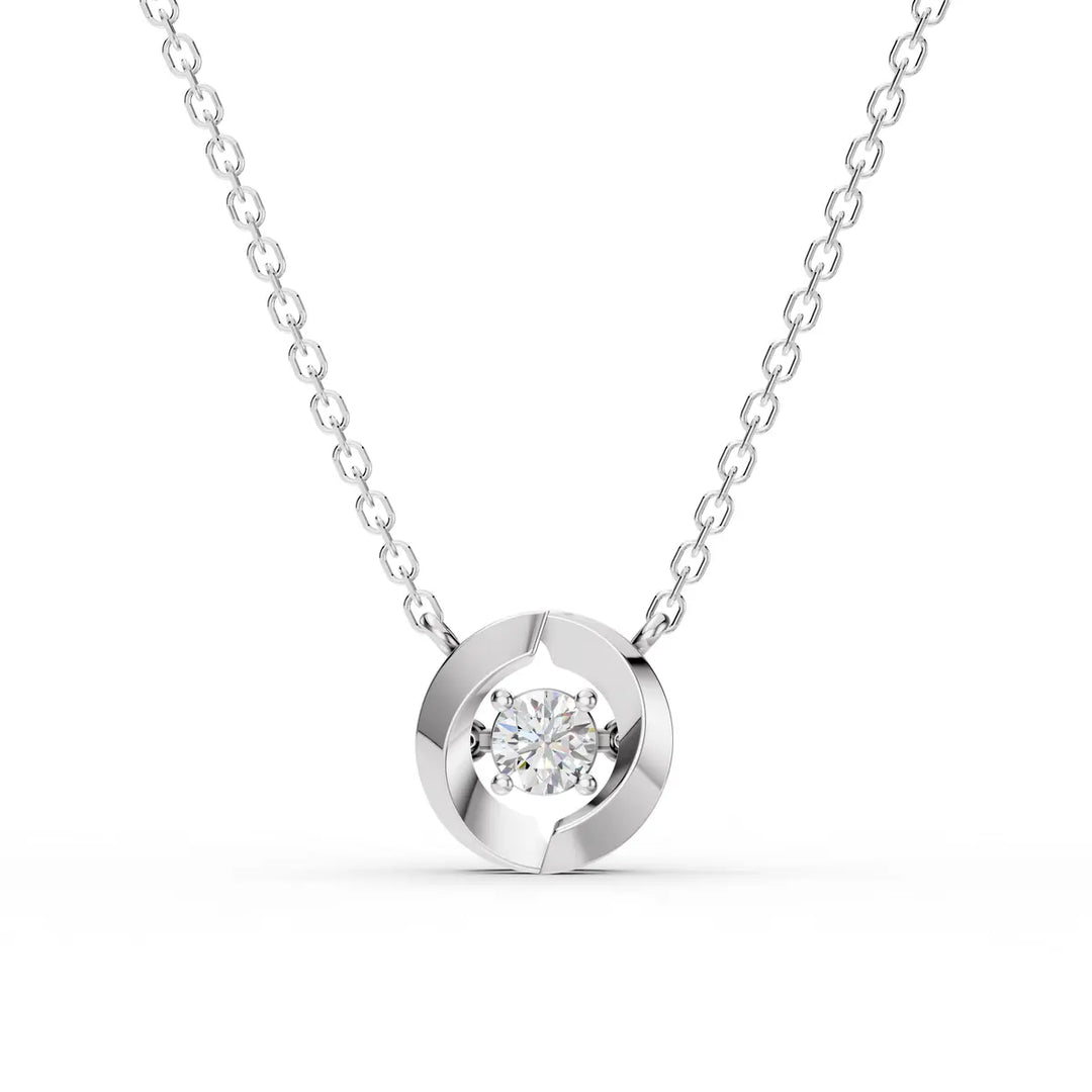 Starlit Orbit Solitaire Charm-With chain