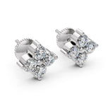 Load image into Gallery viewer, Classic Four Petal Diamond Earrings

