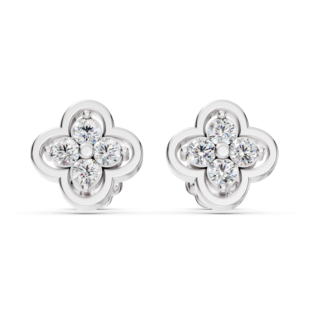 Petal Bloom Diamond Stud Earrings