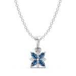 Load image into Gallery viewer, Midnight Bloom Sapphire Pendant-With chain
