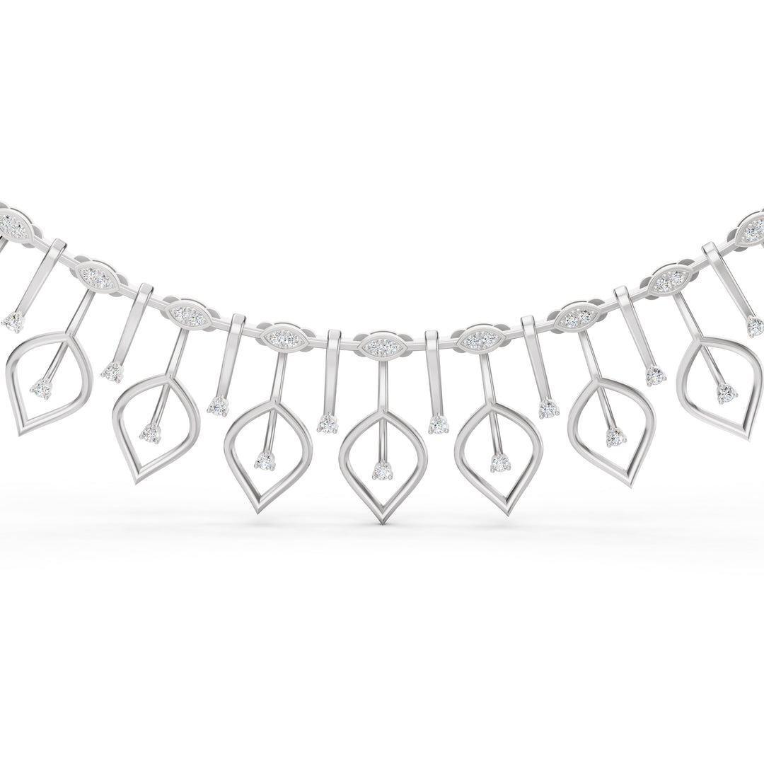 The Elara Leaf Cascade Necklace