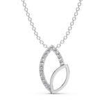 Load image into Gallery viewer, Lustra Dual Leaf Diamond Pendant-With chain
