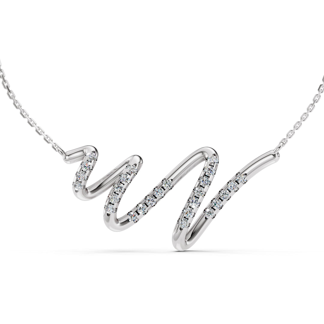 Diamond Script Curve-With chain
