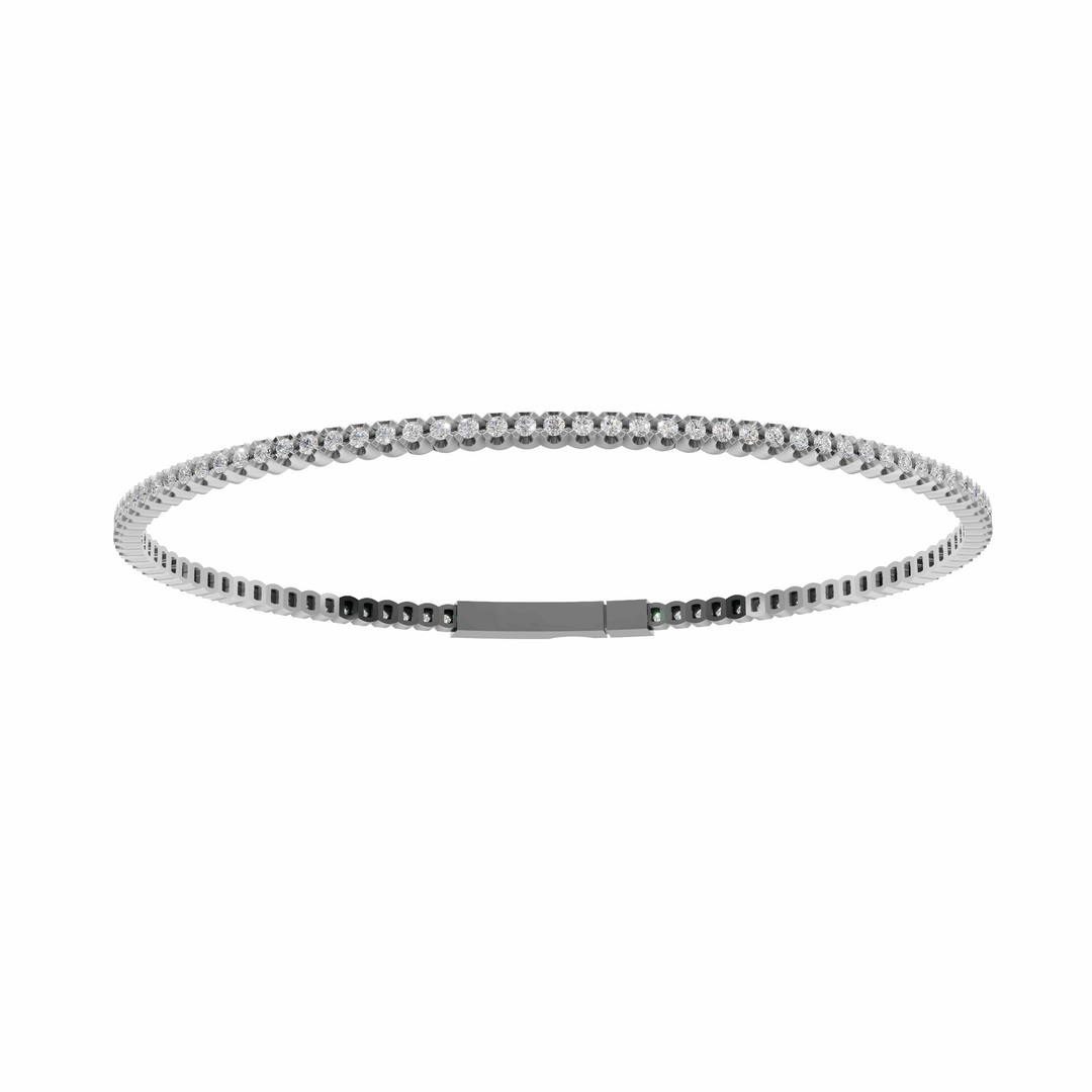 Tennis Bangle Bracelet - 18Kt Gold Vermeil & Rose Gold Vermeil