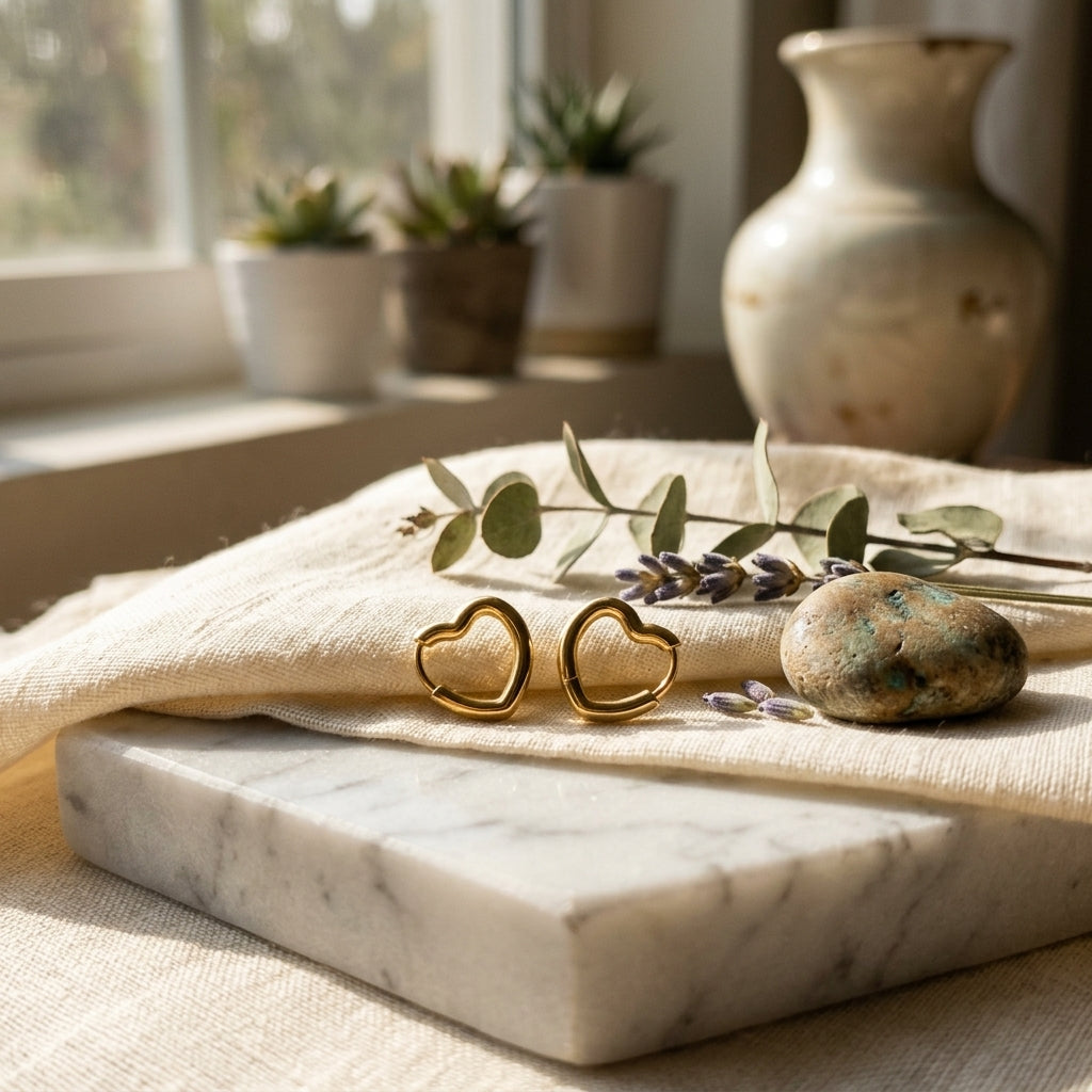 Love Heart Hoops Earring