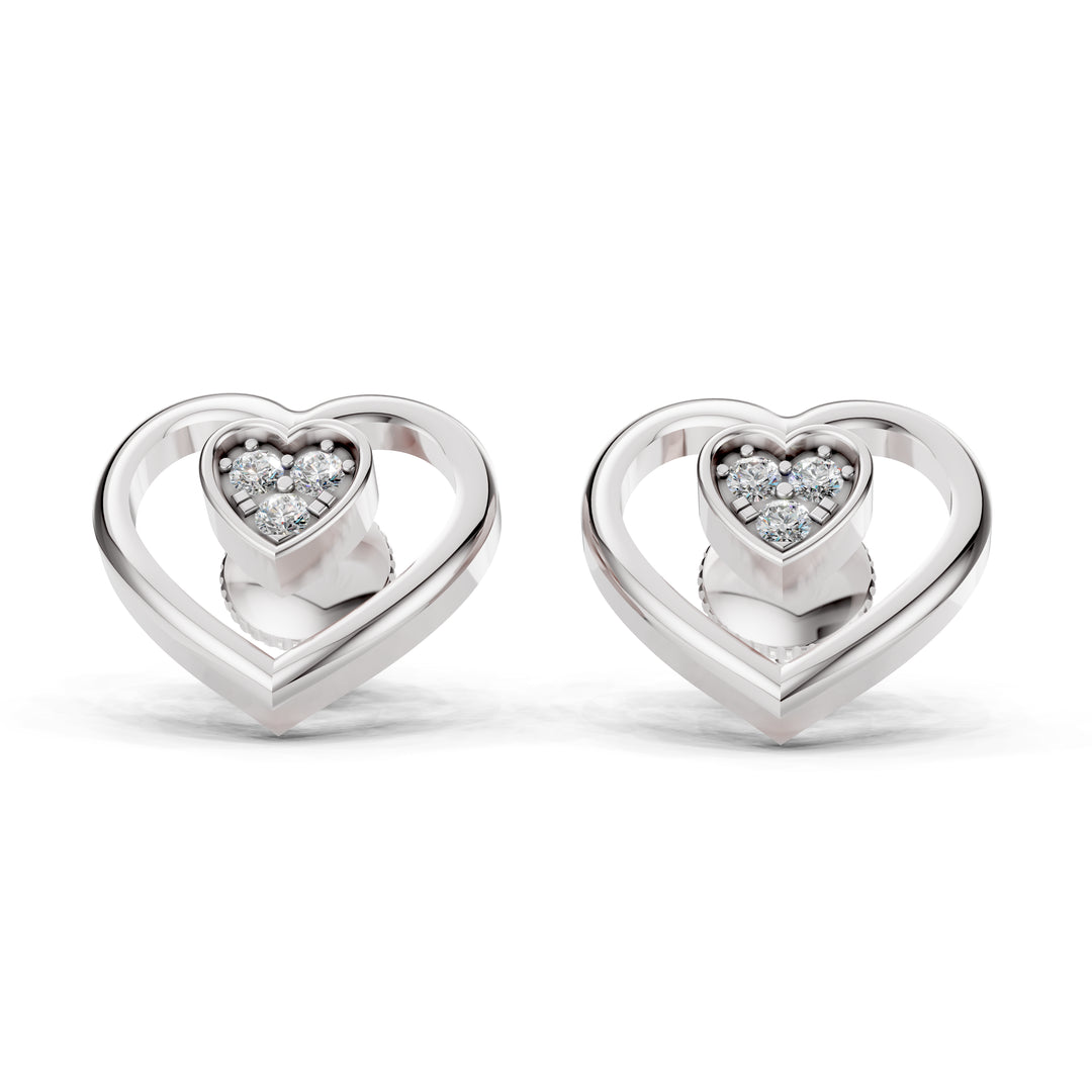 Sweetheart Diamond Stud Earrings