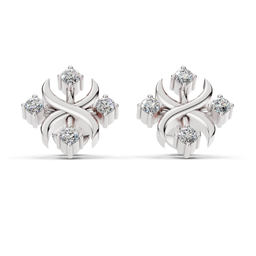 Area Cross Diamond Studs