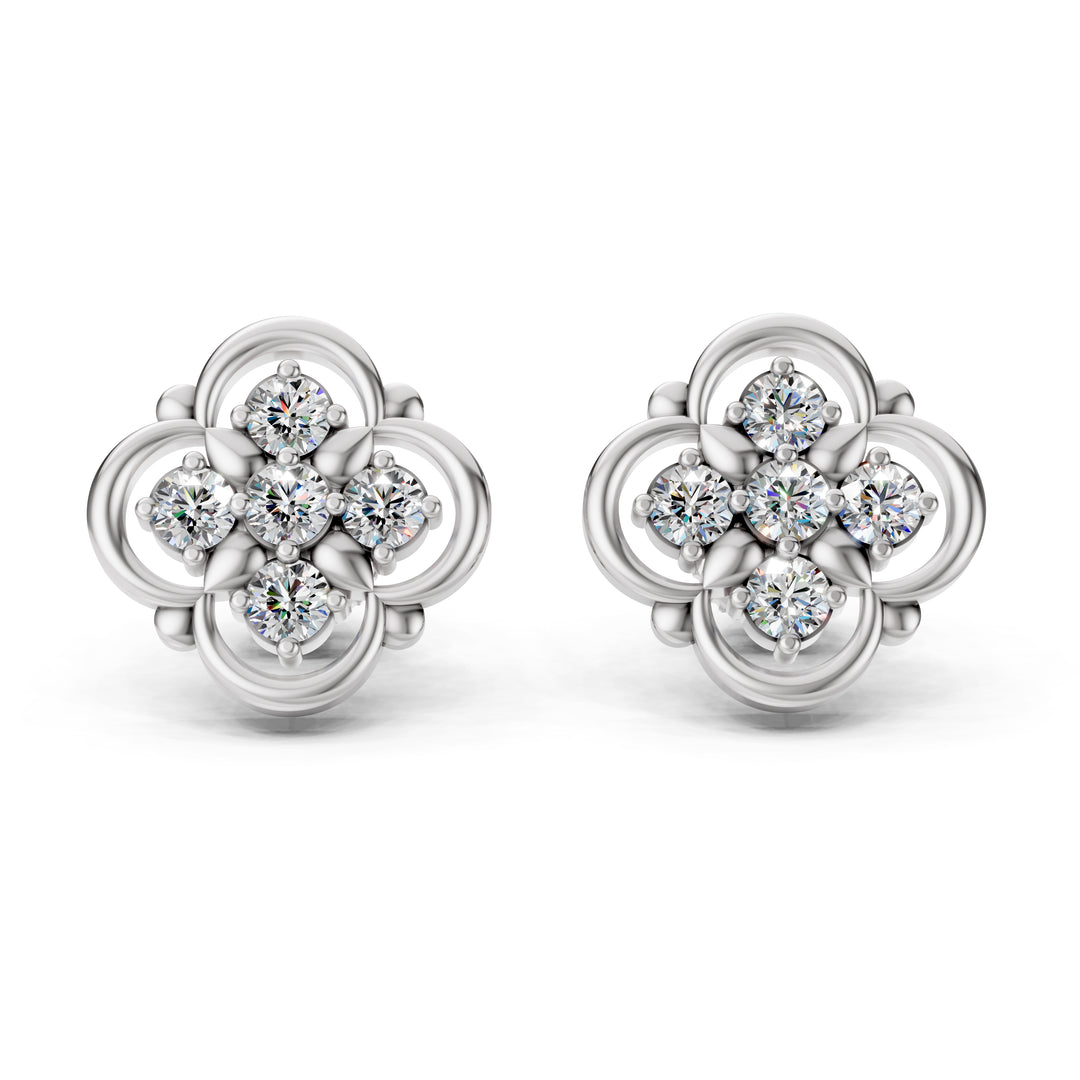 Aurelia Clover Diamond Studs