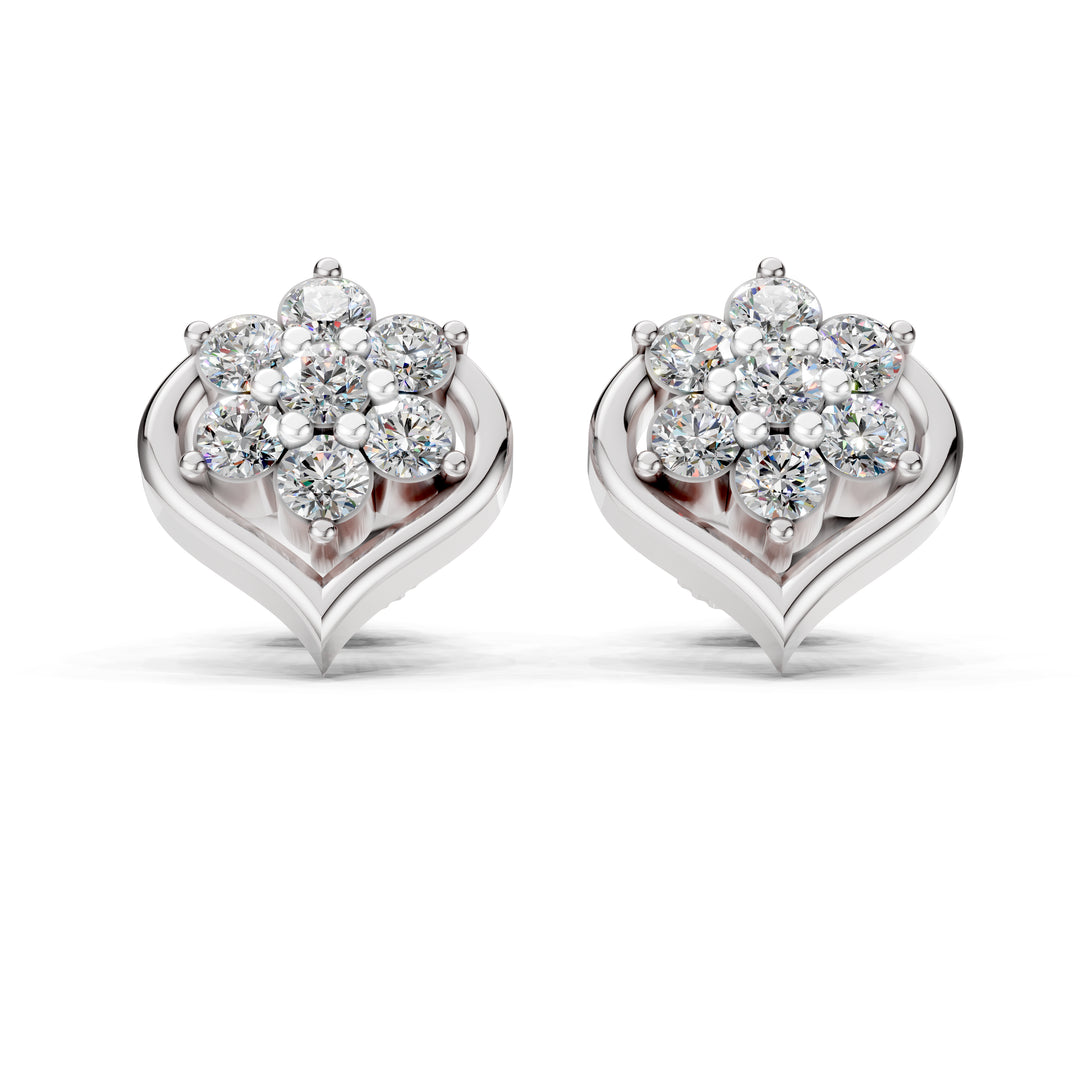 Blossam Heart Diamond Earrings