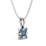 Load image into Gallery viewer, Midnight Bloom Sapphire Pendant-With chain
